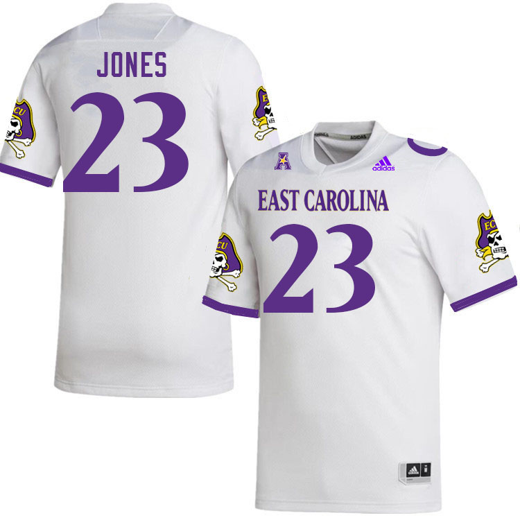 Men #23 Jah'Cire Jones ECU Pirates College Football Jerseys Stitched-White